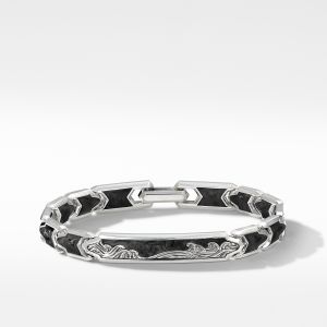 David Yurman Waves ID Link Bracelet with Forged Carbon