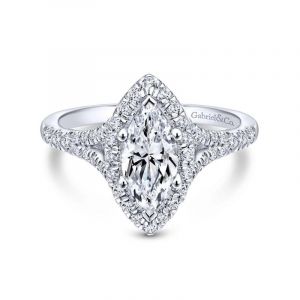 Gabriel & Co. 14k White Gold Entwined Halo Engagement Ring