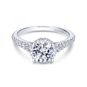 Gabriel & Co. 14k White Gold Infinity Straight Engagement Ring