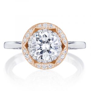 Tacori 18k Rose Gold Crescent Chandelier Halo Ring