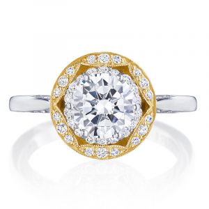 Tacori 18k Yellow Gold Crescent Chandelier Halo Ring