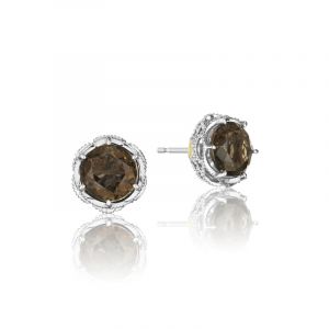 Tacori Sterling Silver Crescent Crown Gemstone Earrings