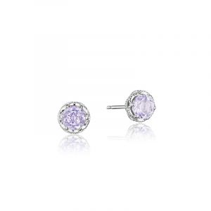 Tacori Sterling Silver Crescent Crown Gemstone Earrings