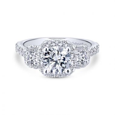 Gabriel & Co. 14k White Gold Entwined Halo Engagement Ring