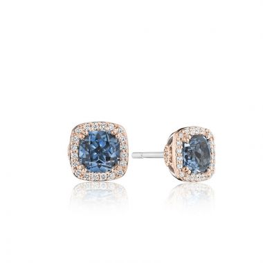 Tacori 18k Rose Gold Crescent Crown Stud Earrings